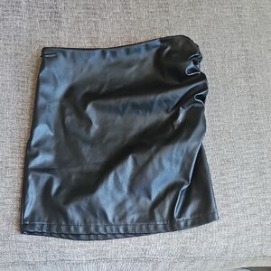 Black Faux Leather Skirt